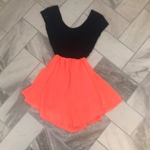 Lace and chiffon mini dress